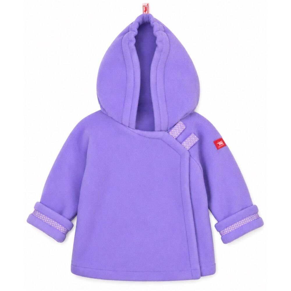 Widegon Lavender Polka Dot Trim Fleece Hooded Coat Sz 5, $78 F5